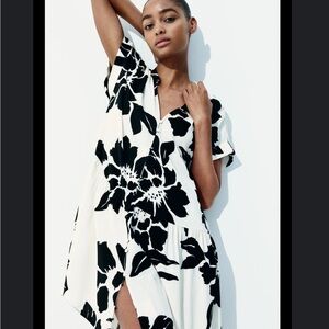 H&M Black and White Floral Mini Dress